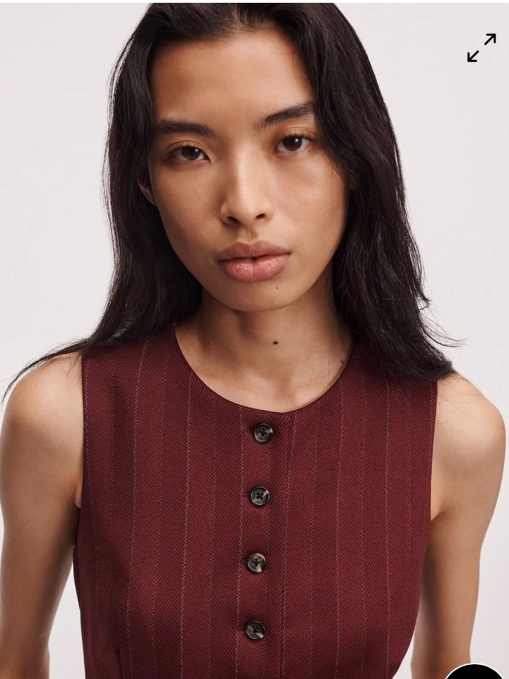 rag & bone Irina Refine Knit Jacquard Vest Burgundy Size 10